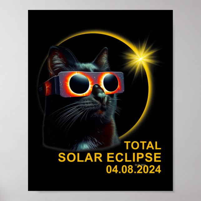 Poster Escuridão Meu Amigo Eclipse Solar Abril 8 2024 Fun (Frente)