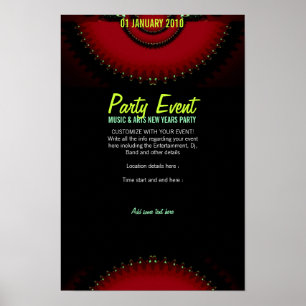 Poster ESCURO VERMELHO do partido da FANTASIA