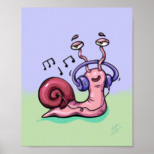 Poster Escutando música com caracol