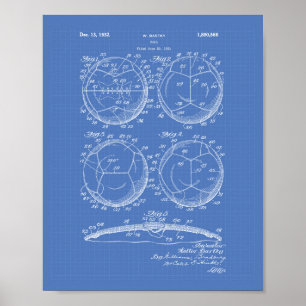 Pôster Esfera de Futebol 1932 Arte Patente - Blueprint