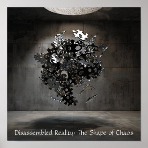 Poster Esfera de Quebra-cabeça industrial: esculto flutua