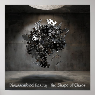 Poster Esfera de Quebra-cabeça industrial: esculto flutua