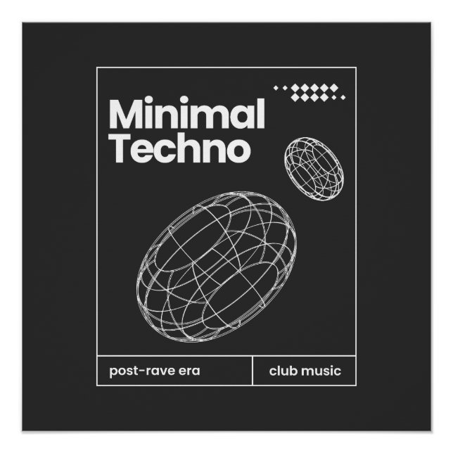 Pôster Esferas de design de Minimal Techno (Frente)
