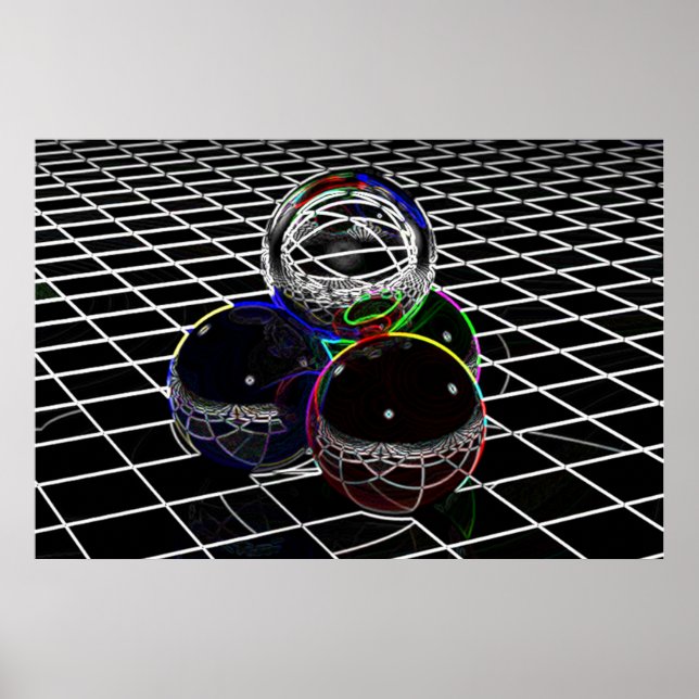 Pôster Esferas de Neon (Frente)