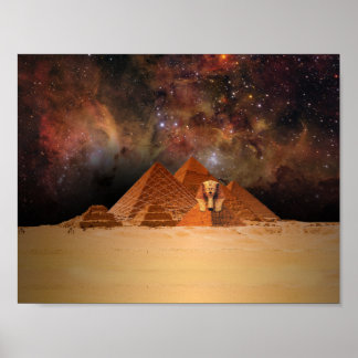 Poster Esfinge antigo no espaço