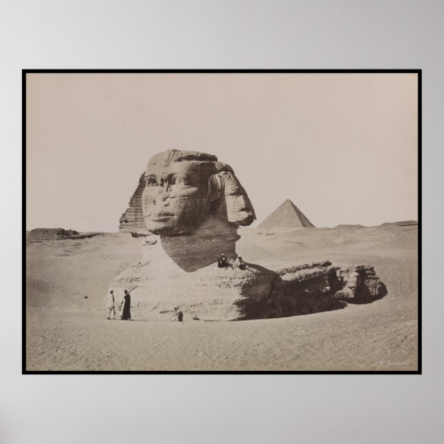Poster Esfinge de Giza Necropolis antes do Excelente 1887 (Frente)