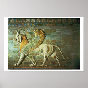 Poster Esfinge, detalhe de um friso, Mesopotâmico, c.500