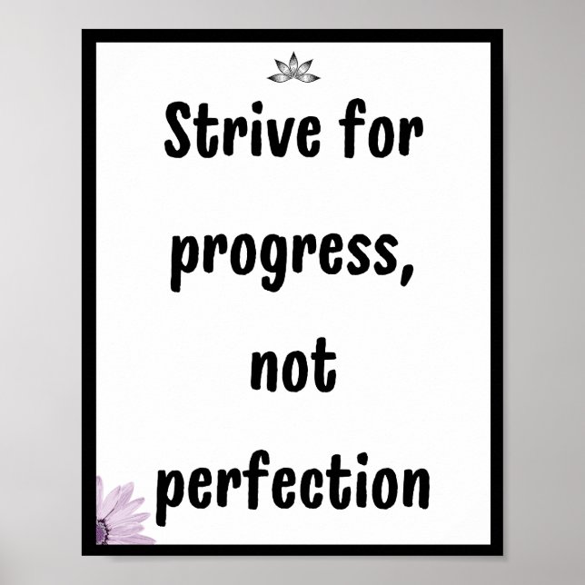 Poster Esforçar-se pelo progresso, não pela perfeição, ci (Frente)