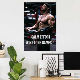 Poster Esforço Calmo Vence Citações de Motivação para Aca