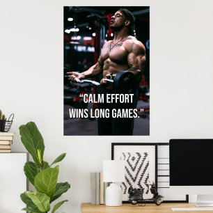 Poster Esforço Calmo Vence Citações de Motivação para Aca