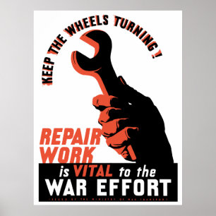 Poster Esforço da guerra da segunda guerra mundial