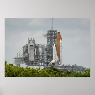 Pôster Esforço do vaivém espacial na plataforma de