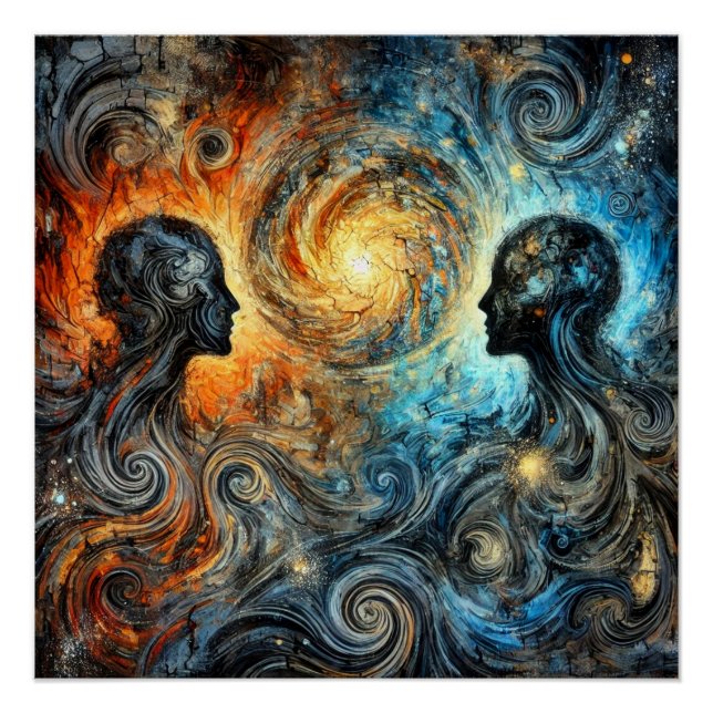 Pôster Esfregaços etéreos e Silhuetas (Frente)