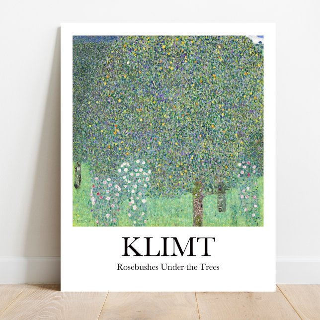 Poster Esfregões sob as árvores por Gustav Klimt (Klimt's Blooming Beauty: "Rosebushes Under the Trees". Art Deco masterpiece)