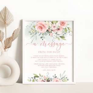 Poster Esfregue a mensagem floral a partir do toco