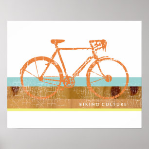 Pôster esfrie & na moda, ciclagem inspirada, bicicleta