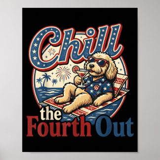 Poster Esfrie O Quatro Fora Goldendoodle Engraçado Amante