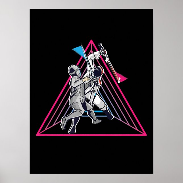 Poster Esgrima do jogador de jogos esgrimido esportivo do (Frente)