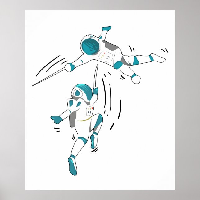 Poster esgrima-engraçada-no-espaço-presente-para-um-t-shi (Frente)