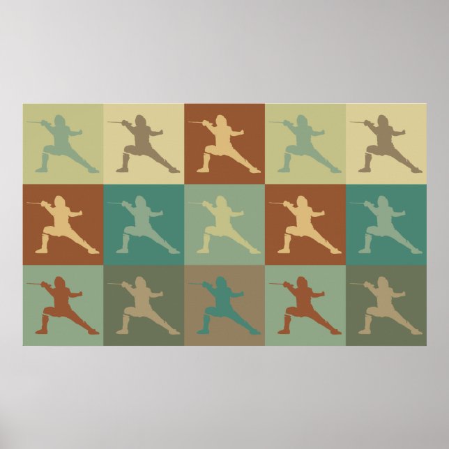 Pôster Esgrima Pop Art (Frente)