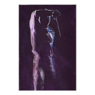 Pôster Esgrima Silhouette Poster brilhante