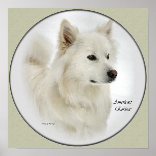 Pôster Eskimo Americano Dog Difts Art (Frente)