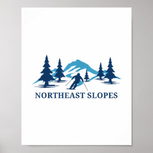 Poster Eslopes Vermont Ski Resort Skiier _