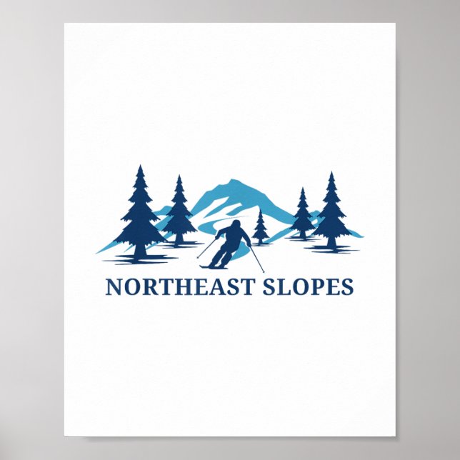 Poster Eslopes Vermont Ski Resort Skiier _ (Frente)