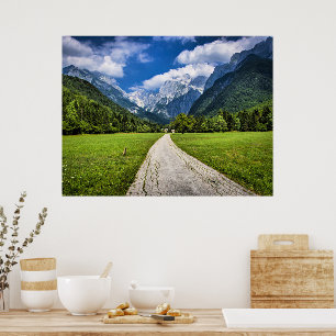 Poster Eslovênia, fotografia cênica com Alpes