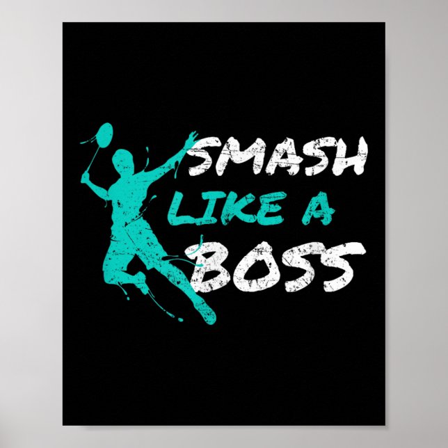 Poster Esmaga Como Um Chefe Badminton Speedminton Crossmi (Frente)