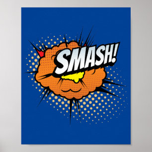 Poster Esmaga! Impacto dinâmico em quadrinhos de Pop