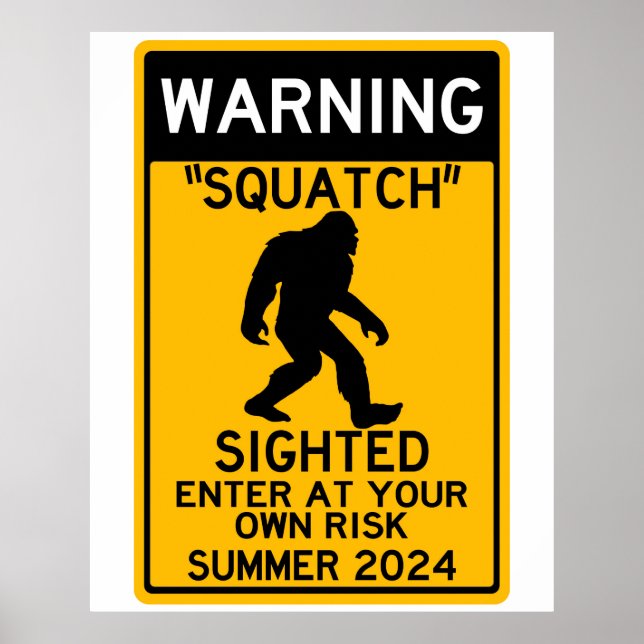Poster Esmagado (Sasquatch) Entre com o seu próprio risco (Frente)