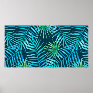 Poster Esmagamento da vegetação das plantas tropicais a p
