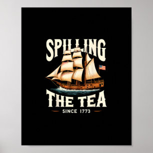 Poster Esmagamento Do Chá Desde 1773 4 De Julho Retro EUA