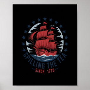 Poster Esmagamento Do Chá Desde 1773 Vermelho Azul Branco