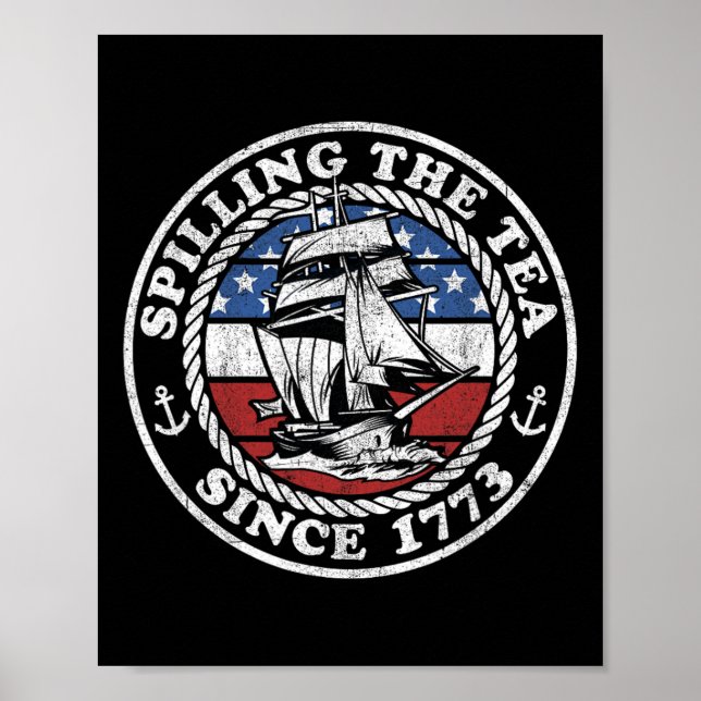 Poster Esmagando O Chá Desde 1773 Engraçado História Dos  (Frente)