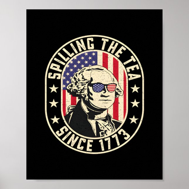 Poster Esmagando O Chá Desde 1773 - George Washington (Frente)