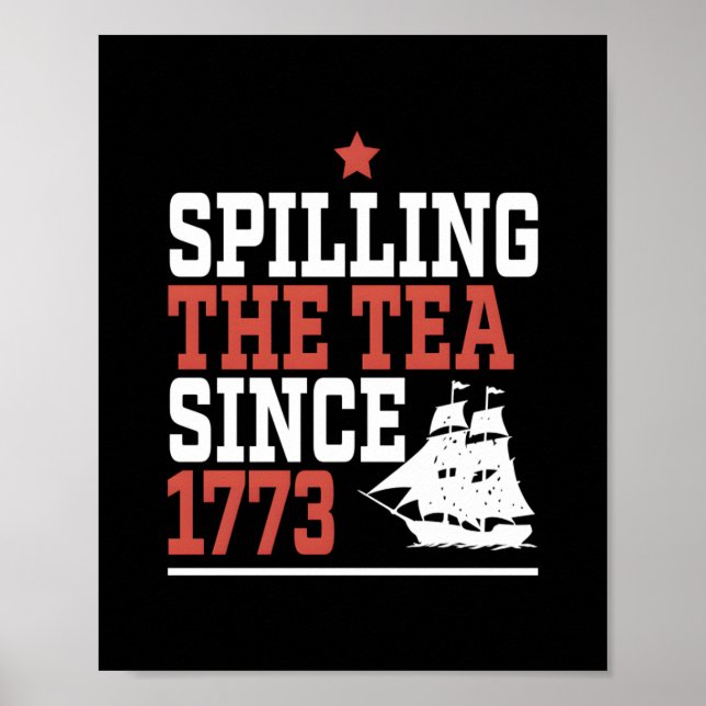 Poster Esmagando O Chá Desde 1773 Meme Engraçado (Frente)