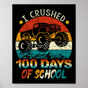 Poster Esmagei 100 Dias De Crianças De Caminhão De Monstr