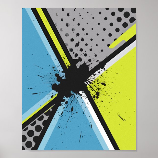Poster Esmalte Geométrico com Pontos de Meia-Tinta (Frente)