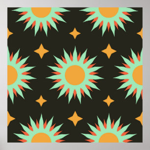 Poster Esotérica elegante forma uma arte de padrão contín