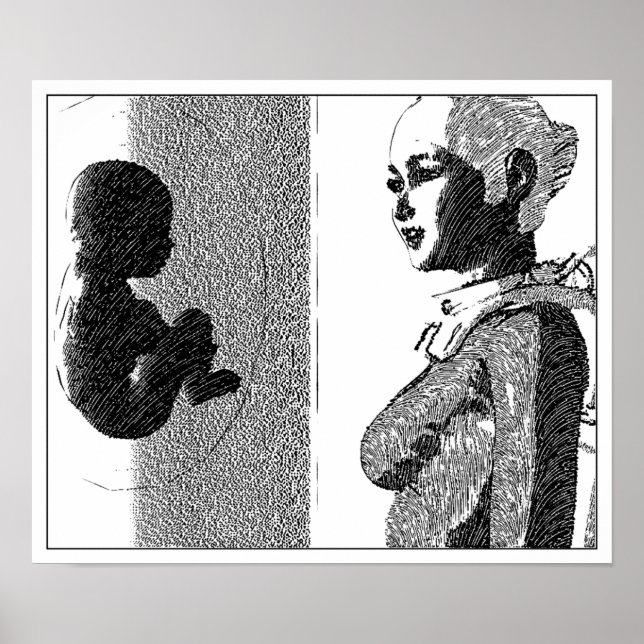 Poster espaçadora e bebê (Frente)