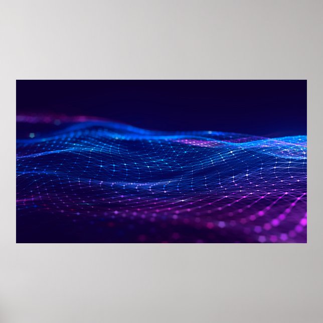 Poster espaço abstrato poligonal de baixo fundo polimoso (Frente)