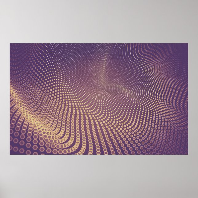 Poster espaço abstrato poligonal de baixo fundo polimoso (Frente)