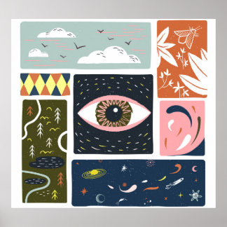 Poster Espaço de Natureza em Quadrinhos: Ilustração do Ou