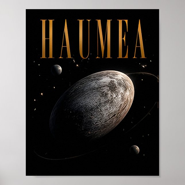 Poster Espaço do Planeta Anão de Luxo Haumea (Frente)