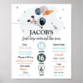 Poster Espaço Exterior Primeiro Aniversário Milestones As