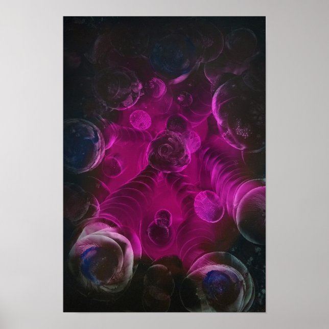 Poster Espaço II - Abstrato Pintado à Mão Premiado (Frente)