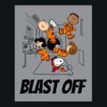 Poster ESPAÇO | Jogo amendoim no espaço<br><div class="desc">Este trabalho de arte de amendoim comemora o 50º aniversário da órbita Apolo 10 de 1969 e a aterrissagem na lua Apolo 11. Este design apresenta a Gangue dos amendoins no espaço.</div>