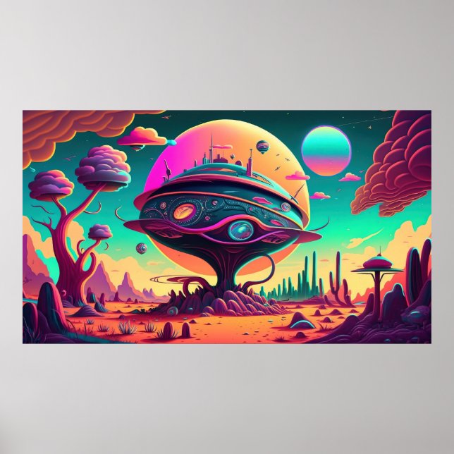 Poster Espaço Psicodélico Mágico (Frente)